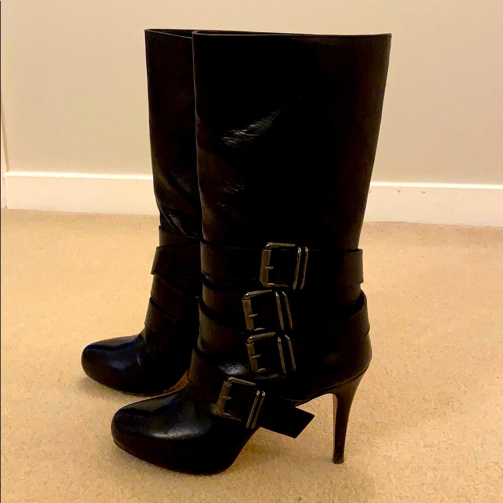 Kalliste black buckle boots
